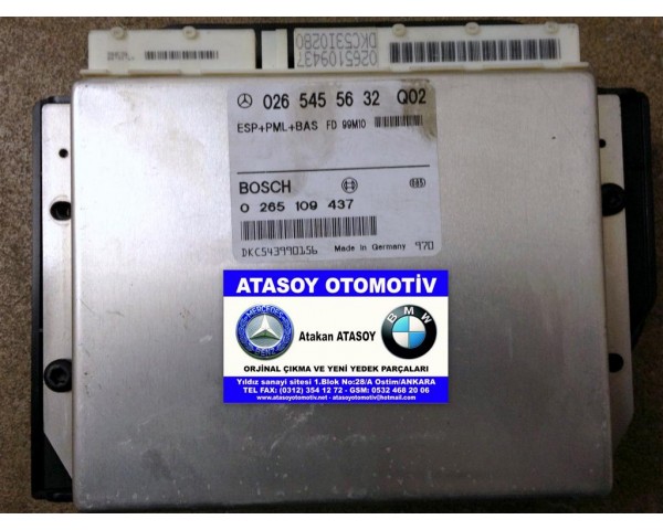 MERCEDES W210 E320 ESP PML BAS BEYNİ 0265455632 - 0295457732 BOSCH 0265109437 BOSCH 0265109488 A0265455632 A0295457732